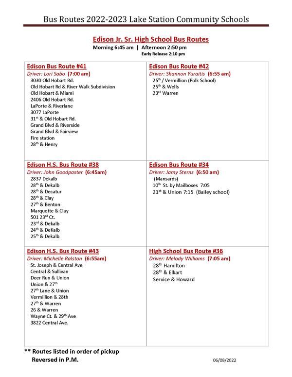 LSCS Bus Routes Pg 1